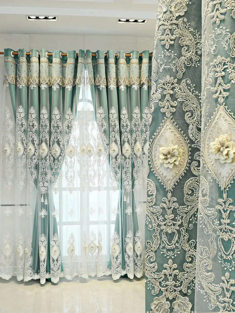CN Zhejiang Tatting Luxury Vintage Embroidered Curtain