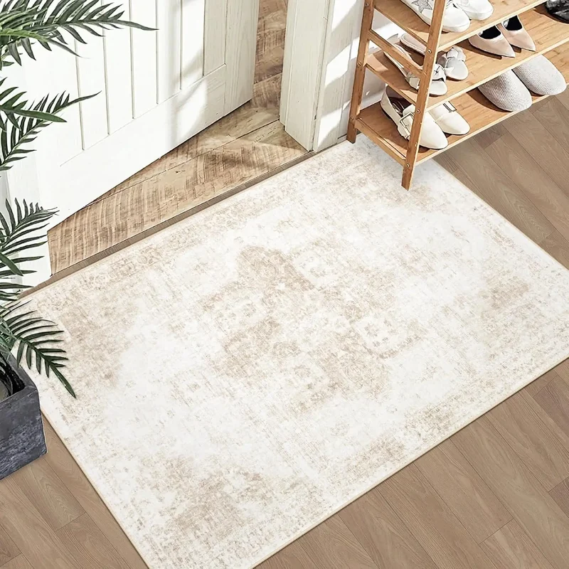 Vintage Boho Medallion Rugs Washable Soft Low-Pile Non-Slip Indoor Carpet