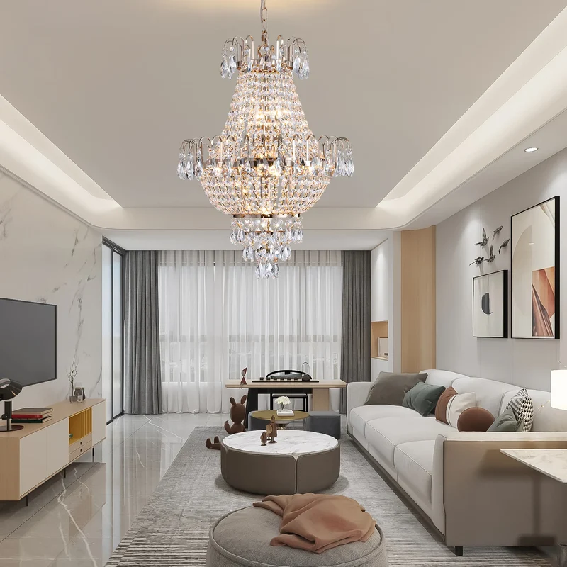 ARLGSITE Luxury Crystal Chandelier European Imperial Style 7 Light
