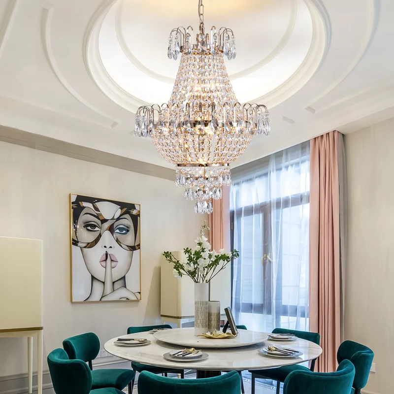 ARLGSITE Luxury Crystal Chandelier European Imperial Style 7 Light