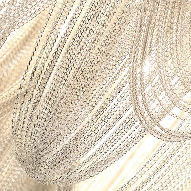 Italy Designer Stream Luxury Tassel Chandelier Aluminum Chain Lighting