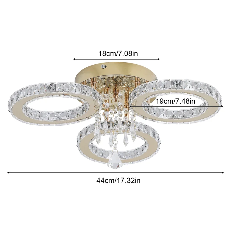 VETRULUS LED Crystal Ceiling Light Chandelier for Living Room