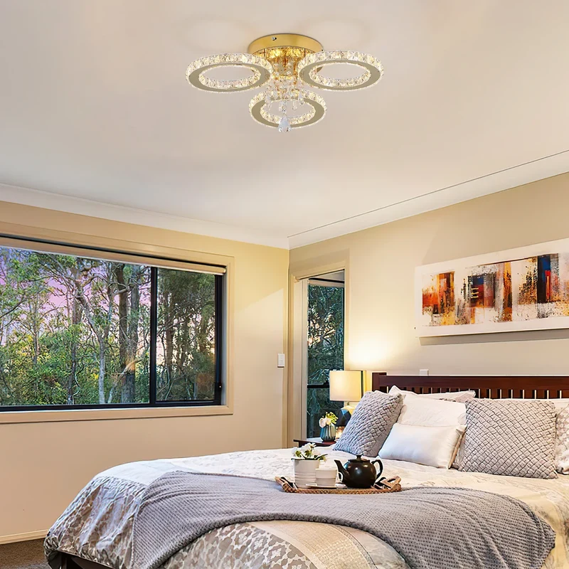 VETRULUS LED Crystal Ceiling Light Chandelier for Living Room