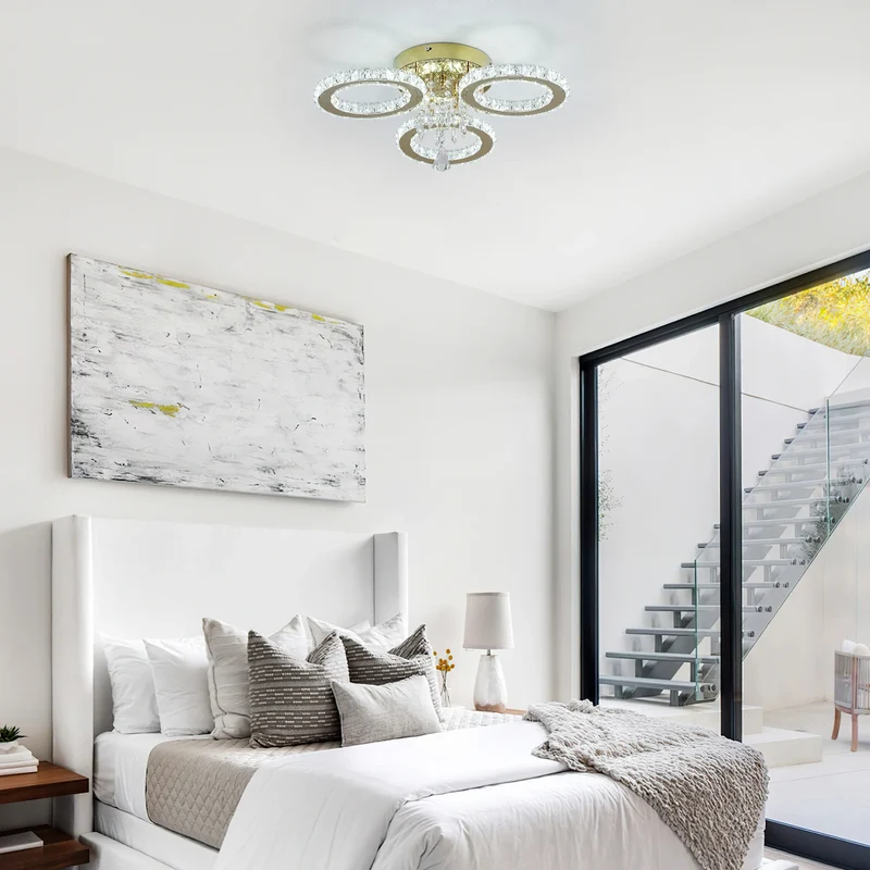 VETRULUS LED Crystal Ceiling Light Chandelier for Living Room