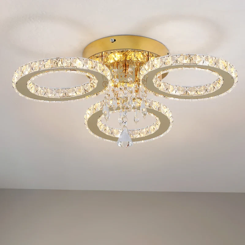 VETRULUS LED Crystal Ceiling Light Chandelier for Living Room