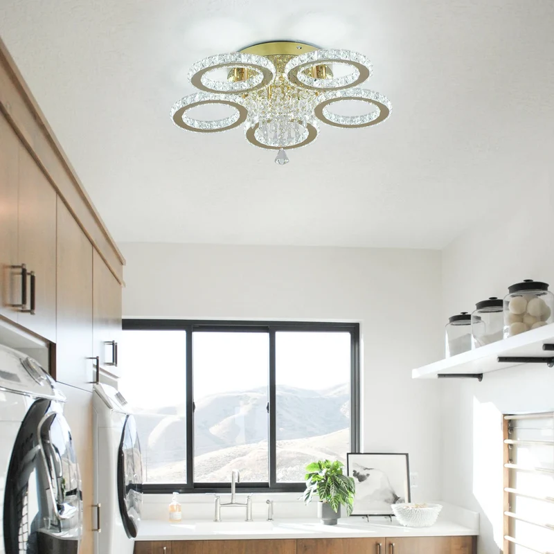 VETRULUS LED Crystal Ceiling Light Chandelier for Living Room