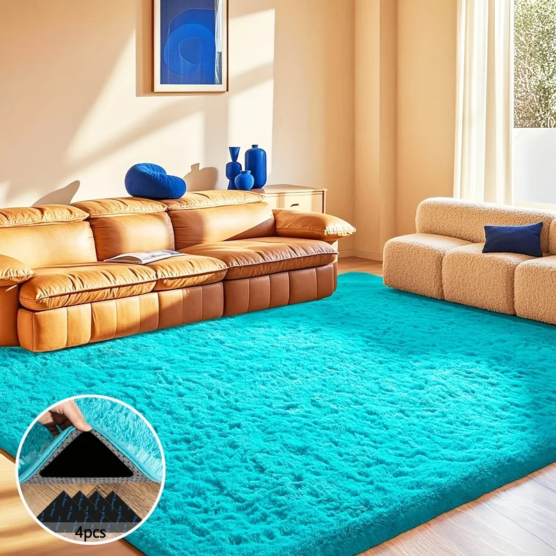 AUBUSSON Soft Shaggy Non Slip Rug For Living Room Decor