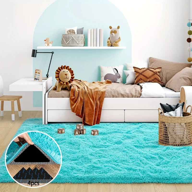 AUBUSSON Soft Shaggy Non Slip Rug For Living Room Decor