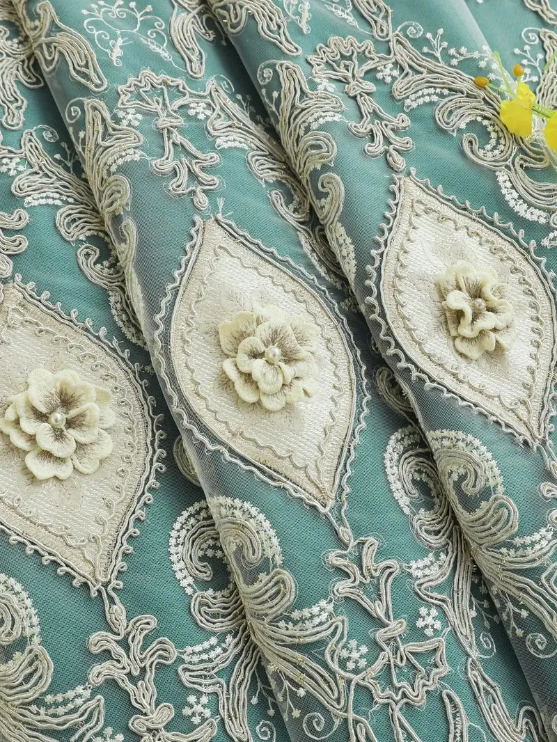 Zhejiang Tatting Weaving Curtains 3D Embroidered Dual Layer Privacy