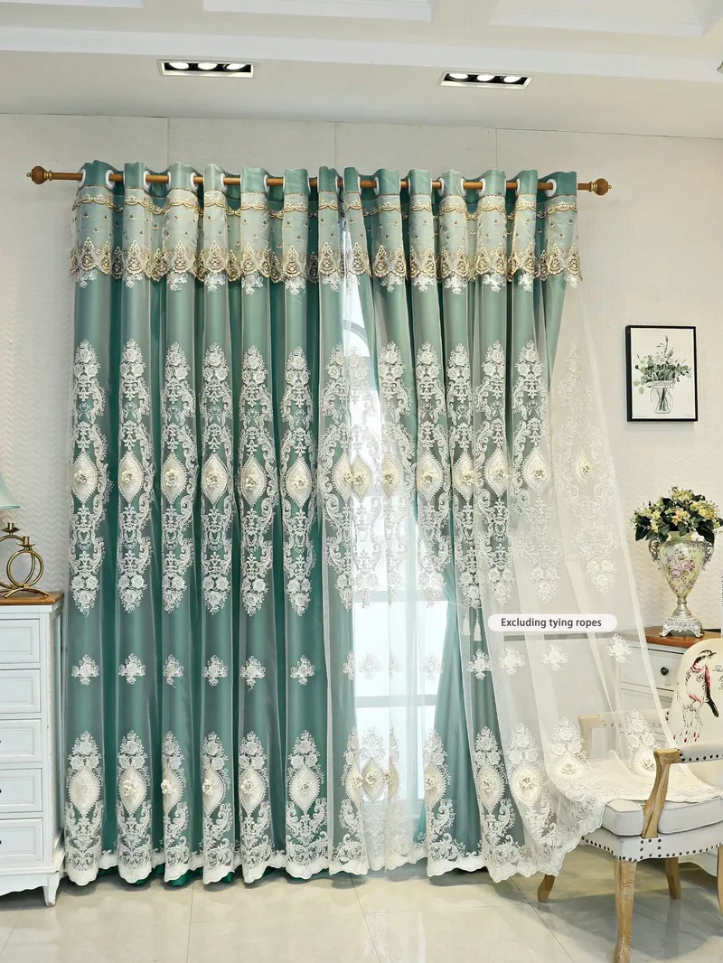 Zhejiang Luxury Vintage Embroidered Curtains 3D Relief