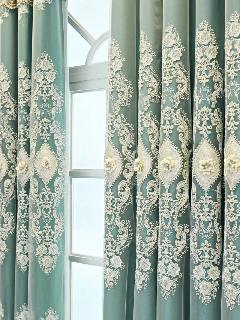 Zhejiang Luxury Vintage Embroidered Curtains 3D Relief