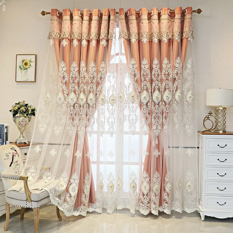 Zhejiang Luxury Vintage Embroidered Curtains 3D Relief
