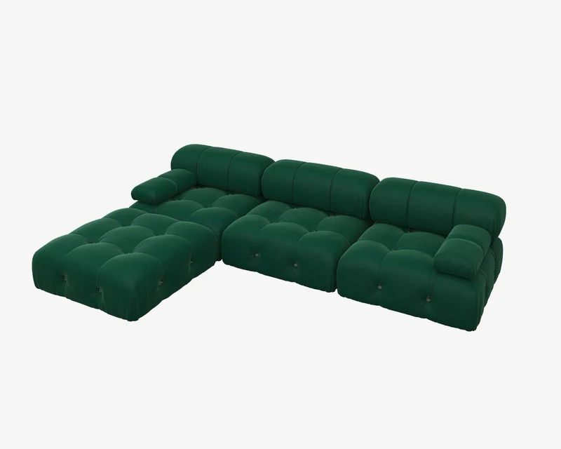 CN Guangdong Velvet L Shaped Modular Sectional Sofa With Ottoman