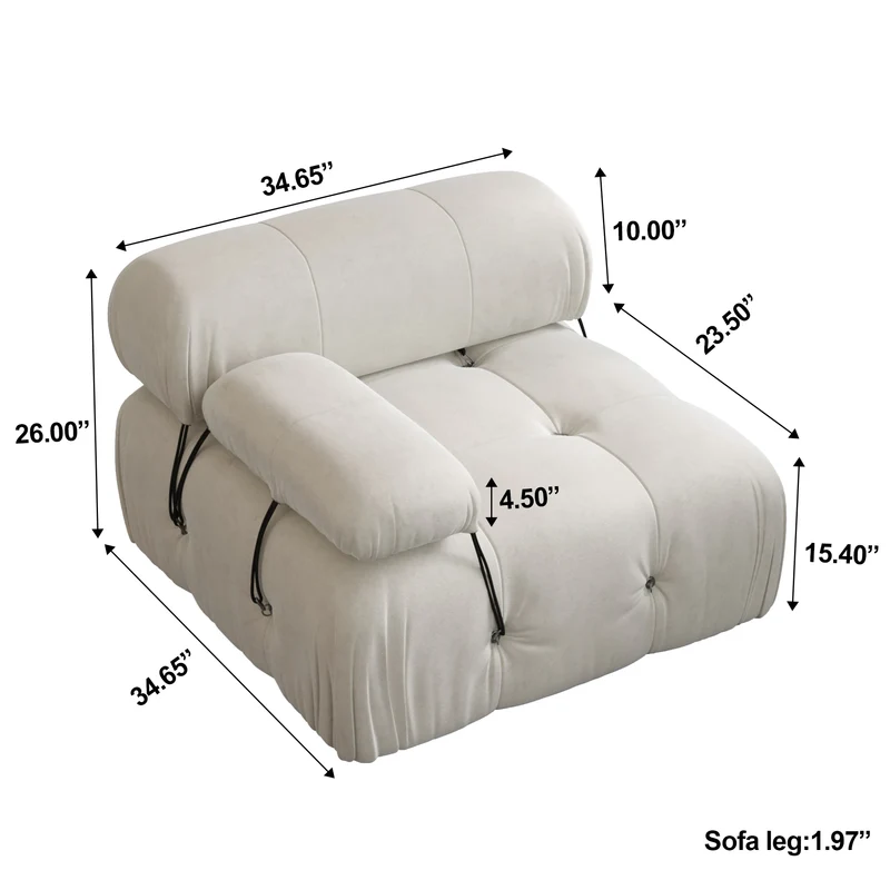 CN Guangdong Velvet L Shaped Modular Sectional Sofa With Ottoman