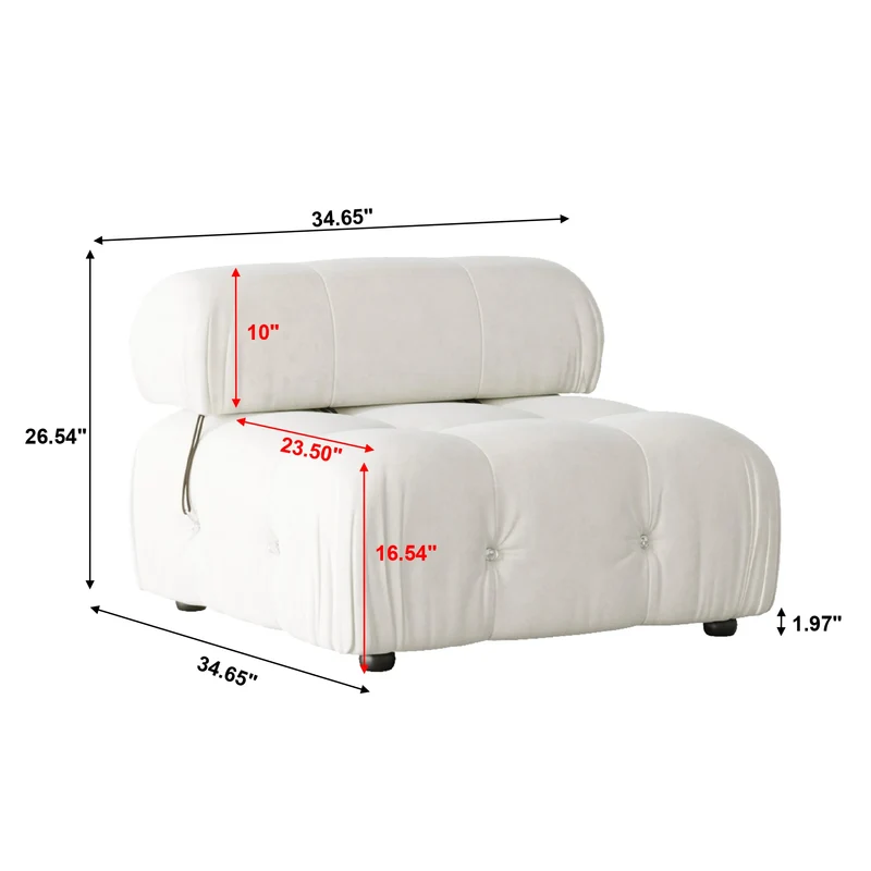 CN Guangdong Velvet L Shaped Modular Sectional Sofa With Ottoman