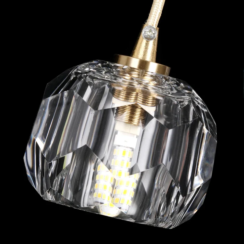 VETRULUS Crystal Pendant Ceiling Light for Modern Living Room
