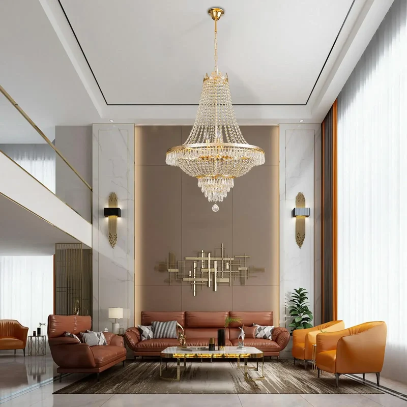 Crystal Chandelier Pendant Light For Entryway And Bedroom