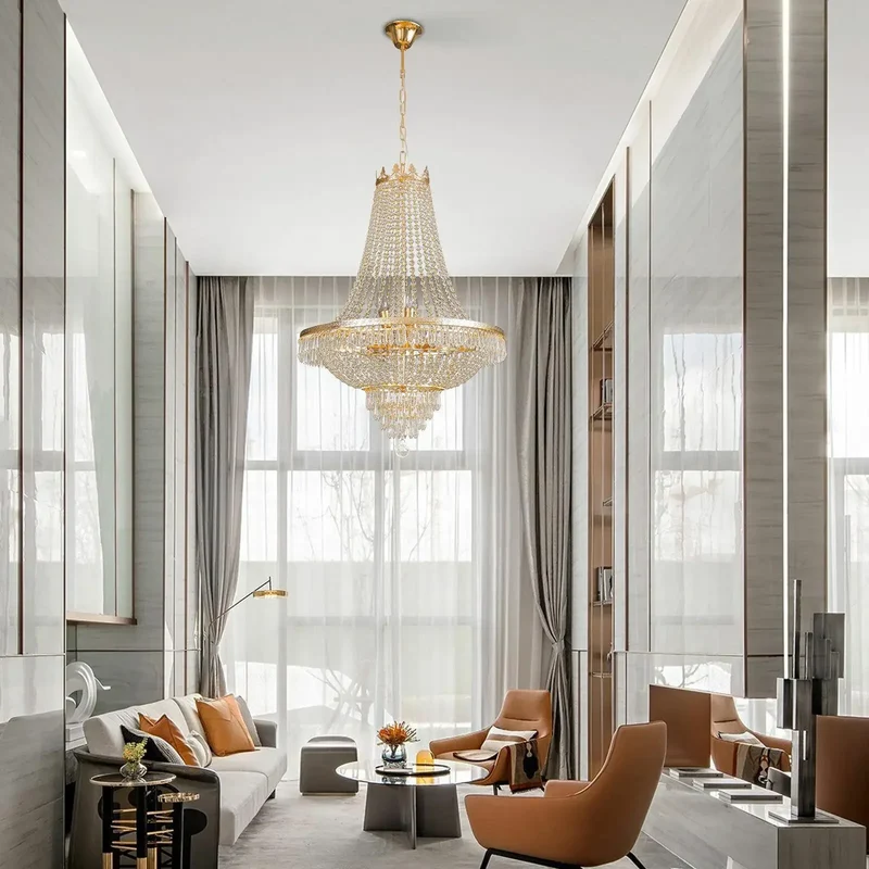 Crystal Chandelier Pendant Light For Entryway And Bedroom