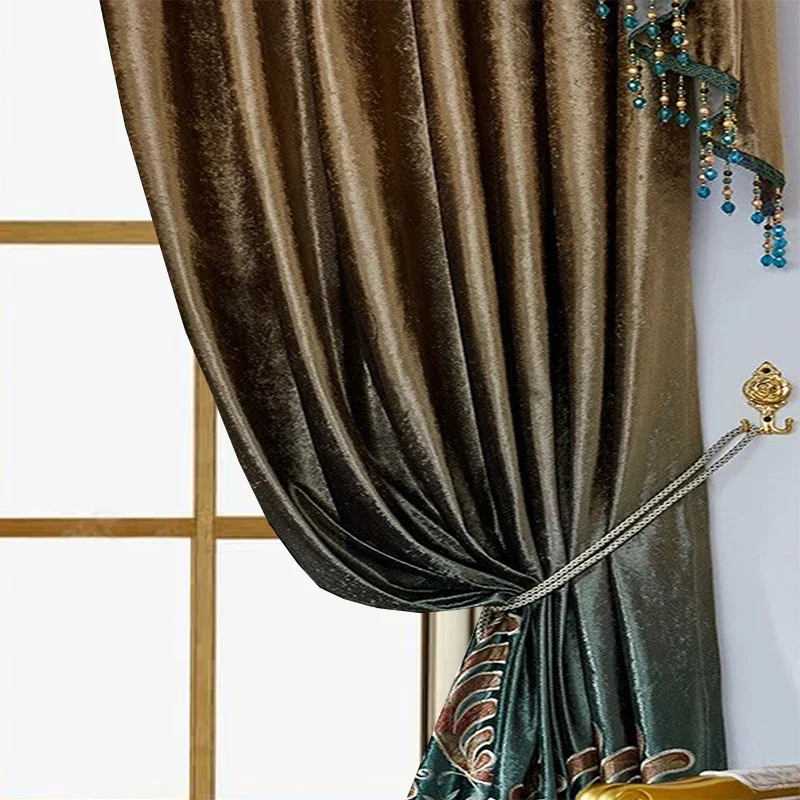 Zhejiang Luxury European Curtain Set Sunscreen Blackout for French Windows
