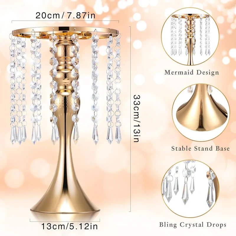 Hign-concerned Crystal Flower Stand Wedding Centerpieces 4 Pcs