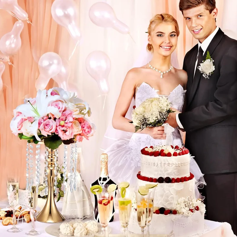 Hign-concerned Crystal Flower Stand Wedding Centerpieces 4 Pcs