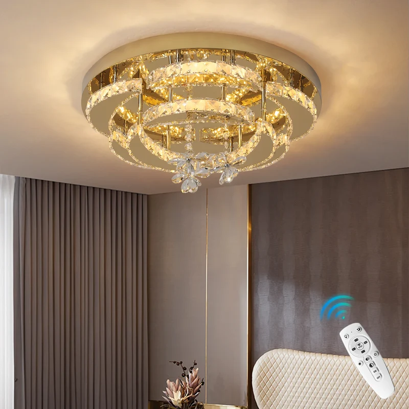 VETRULUS Crystal Ceiling Lamp Dimmable Led Chandelier
