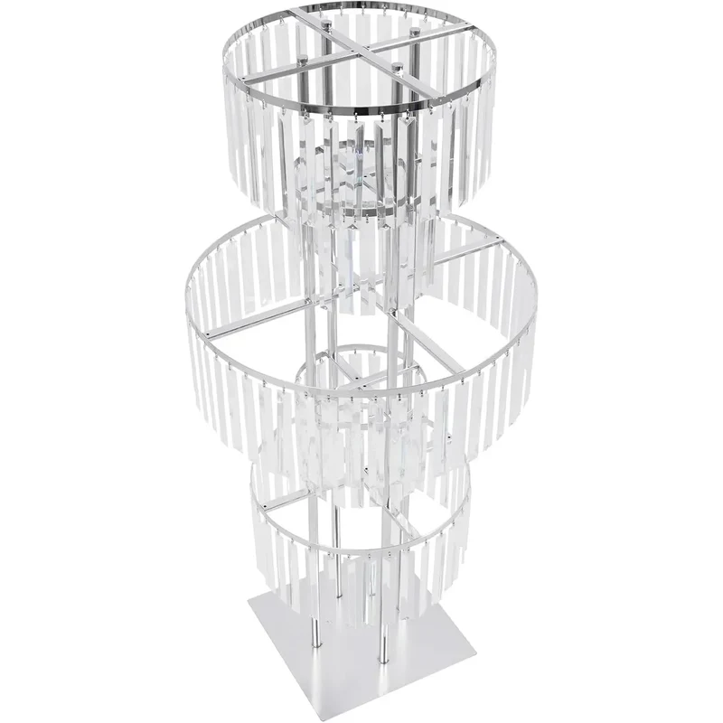 High-concerned 5-Tier Crystal Flower Stand Round Chandelier Pedestal