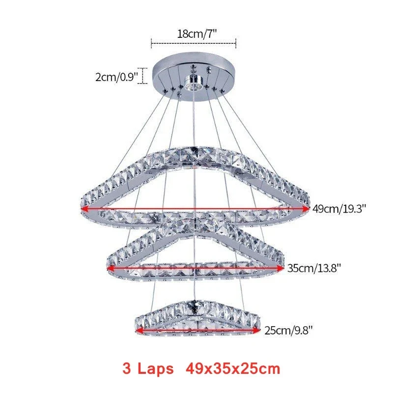 VETRULUSB Crystal LED Ring Pendant Chandelier Modern Ceiling Light
