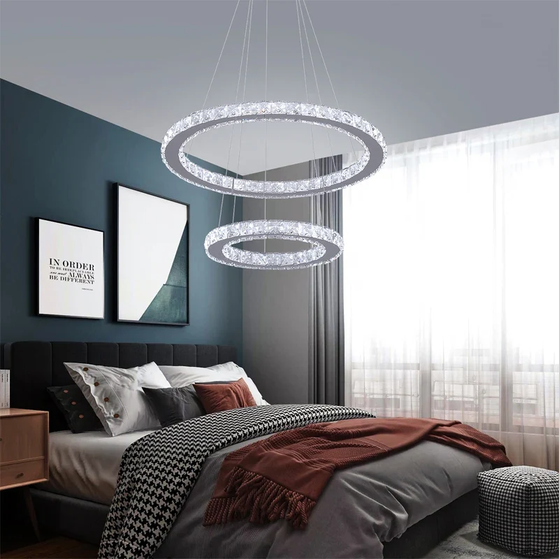 VETRULUSB Crystal LED Ring Pendant Chandelier Modern Ceiling Light