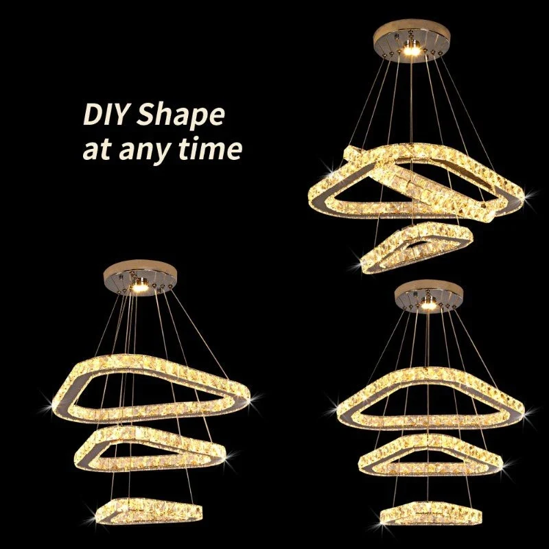 VETRULUSB Crystal LED Ring Pendant Chandelier Modern Ceiling Light