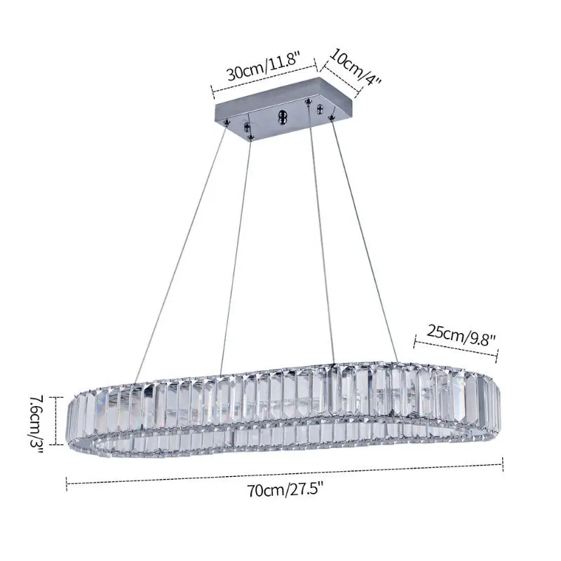 VETRULUSB Crystal LED Ring Pendant Chandelier Modern Ceiling Light