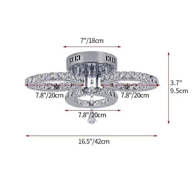 Modern Crystal Ring Chandelier Flush Mount Ceiling LED Light