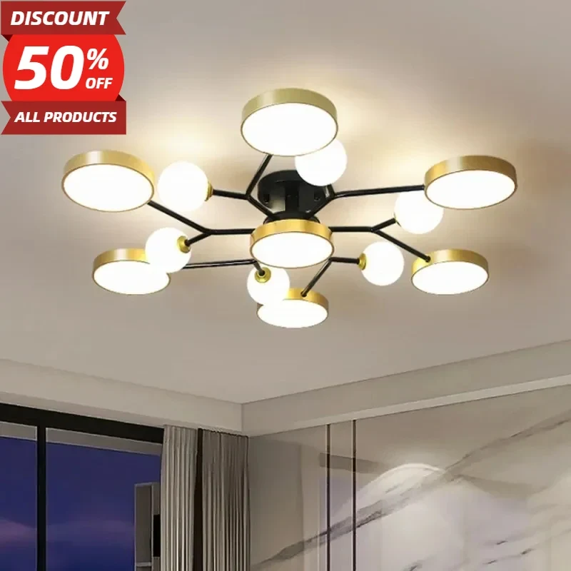 Nordic Glass Ball LED Ceiling Light For Living Room Restaurant
