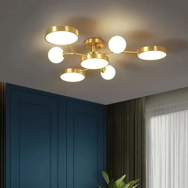 Nordic Glass Ball LED Ceiling Light For Living Room Restaurant