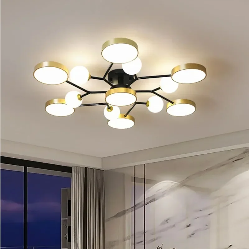 Nordic Glass Ball LED Ceiling Light For Living Room Restaurant