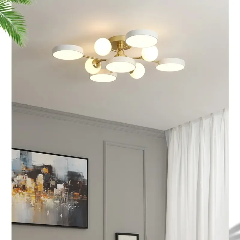 Nordic Glass Ball LED Ceiling Light For Living Room Restaurant