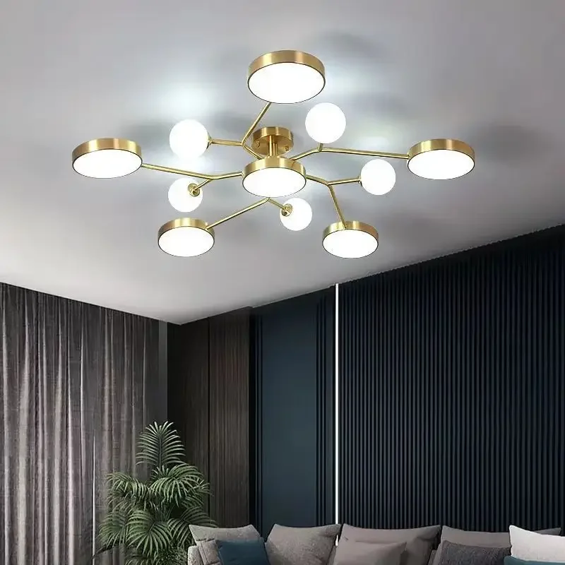 Nordic Glass Ball LED Ceiling Light For Living Room Restaurant