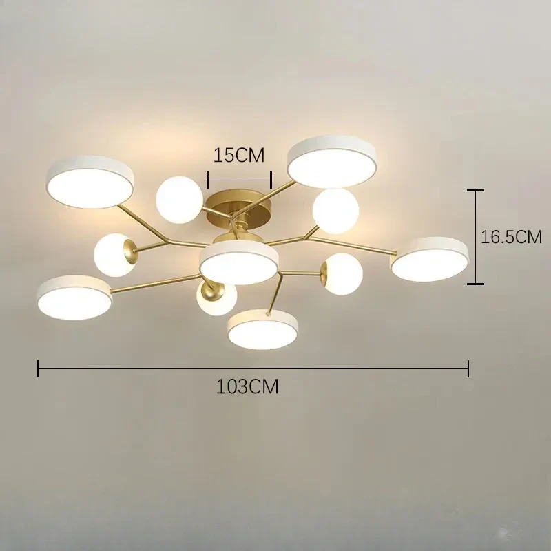 Nordic Glass Ball LED Ceiling Light For Living Room Restaurant