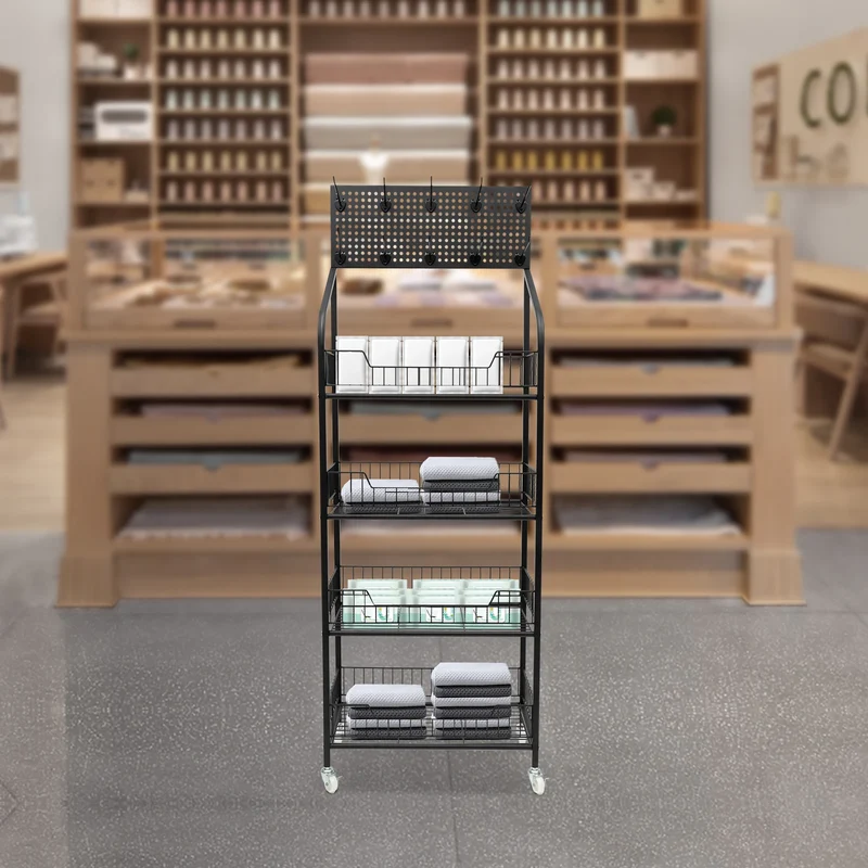 4 Tier Rolling Cart With Locking Wheels Shelving Unit