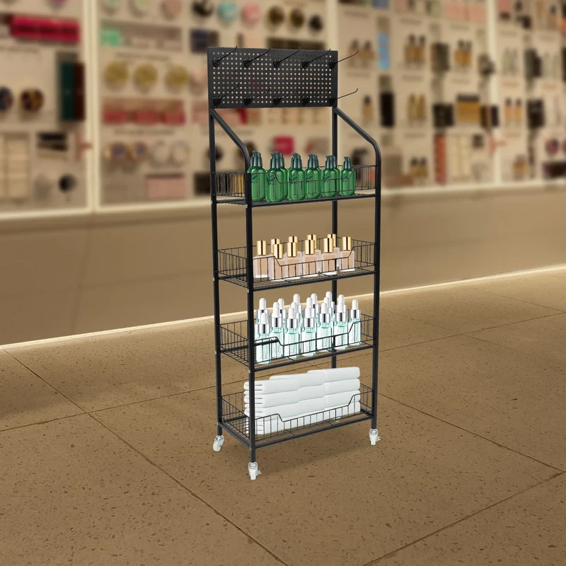 4 Tier Rolling Cart With Locking Wheels Shelving Unit