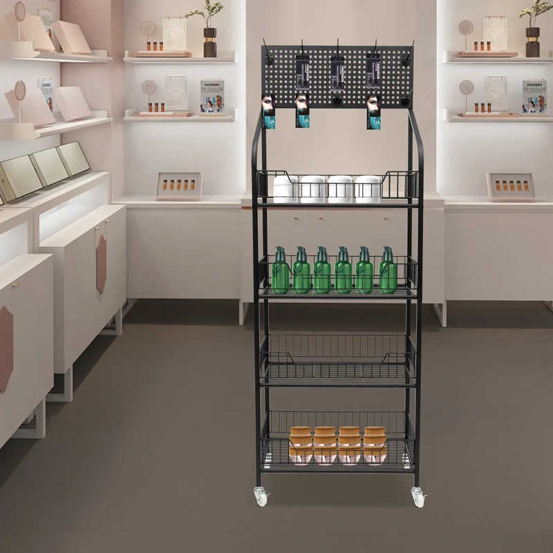 4 Tier Rolling Cart With Locking Wheels Shelving Unit