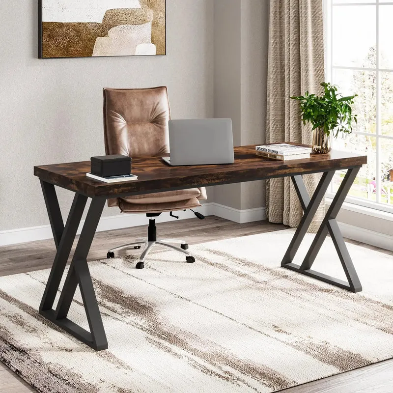 Tribesigns Writing Computer Desk Heavy Duty Z Shaped Metal Leg Modern Home Office Desk