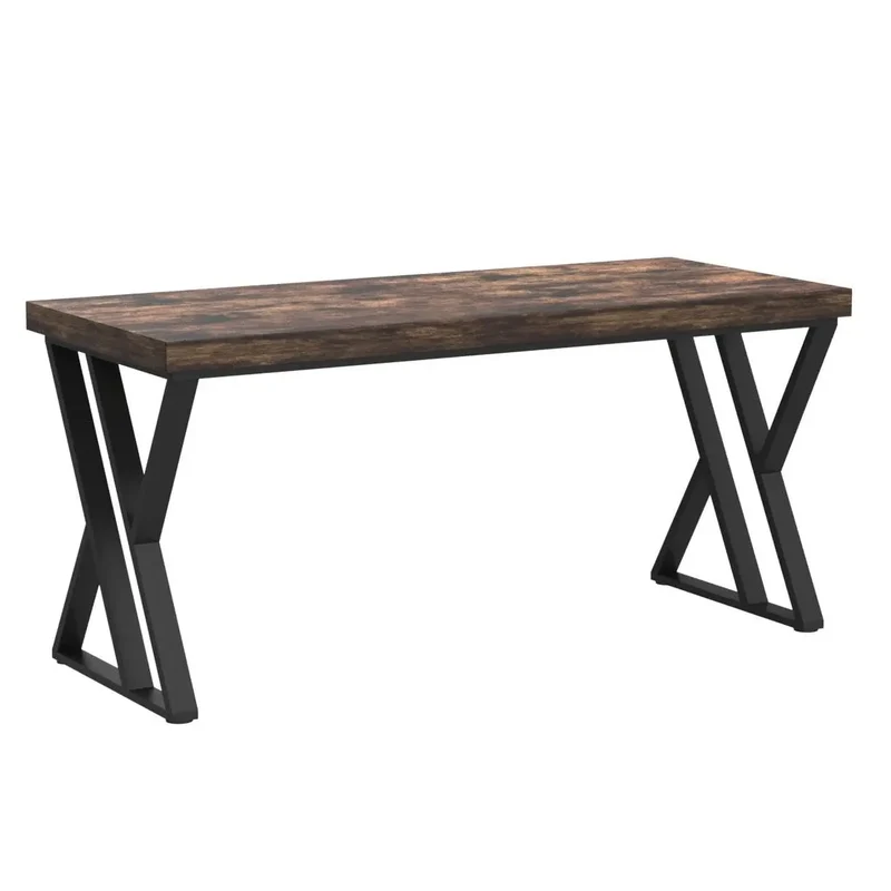 Tribesigns Writing Computer Desk Heavy Duty Z Shaped Metal Leg Modern Home Office Desk
