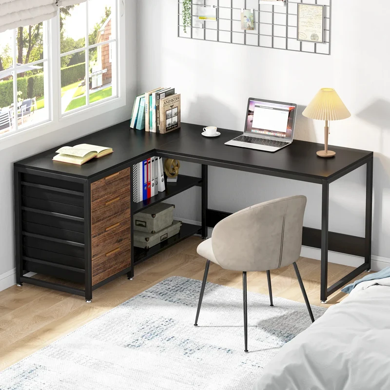 Tribesigns Modern L Shaped Computer Desk Corner PC Laptop Table for Office and Study