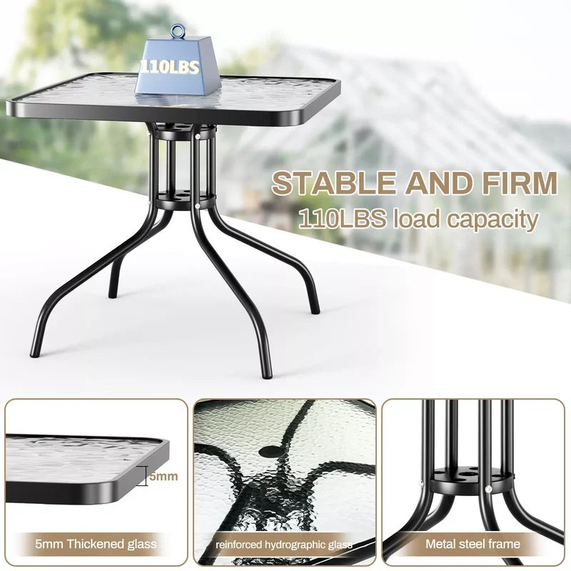 General Weather Resistant Outdoor Patio Dining Set With Durable PremiumTextileneChairs