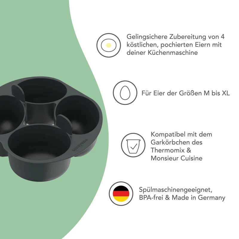 WunderPoach® | Eierpochiereinsatz + Back-Trennspray + Silikonpinsel