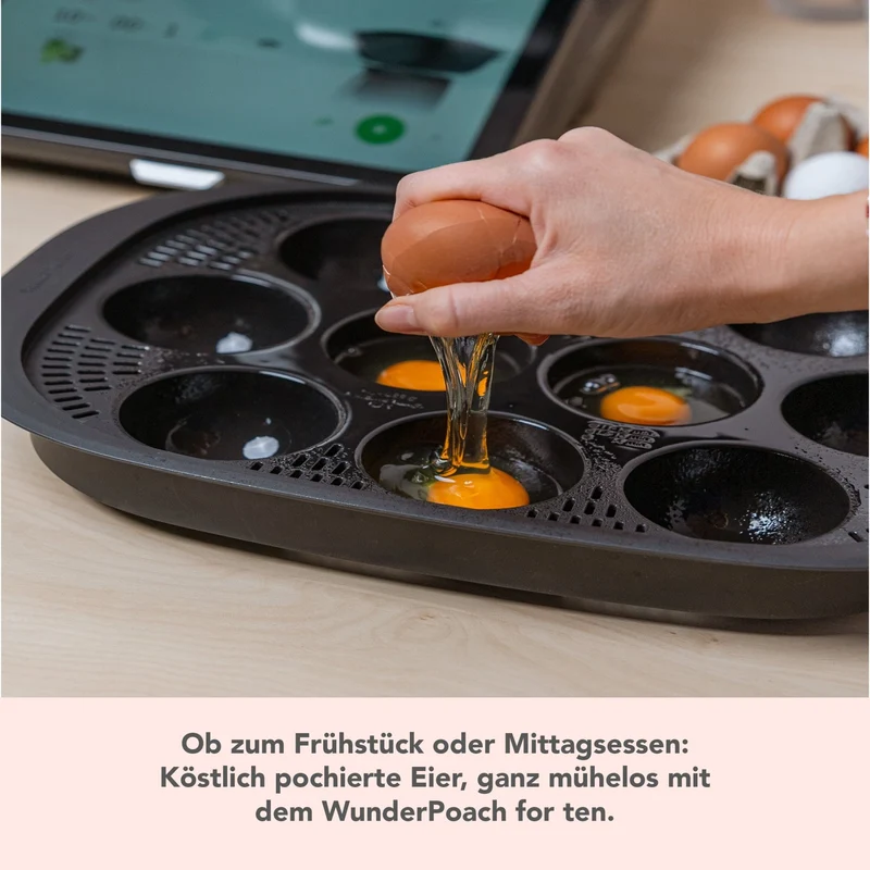 WunderPoach® | Eierpochiereinsatz + Back-Trennspray + Silikonpinsel