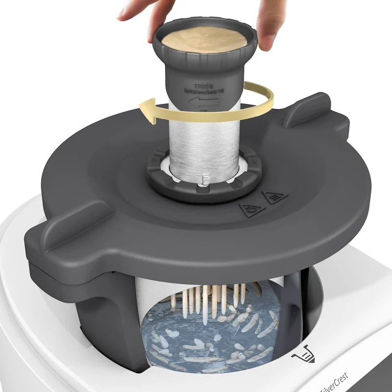 mixle® Spätzleaufsatz V2 aus Edelstahl für Monsieur Cuisine Smart, Connect, Trend & Compact