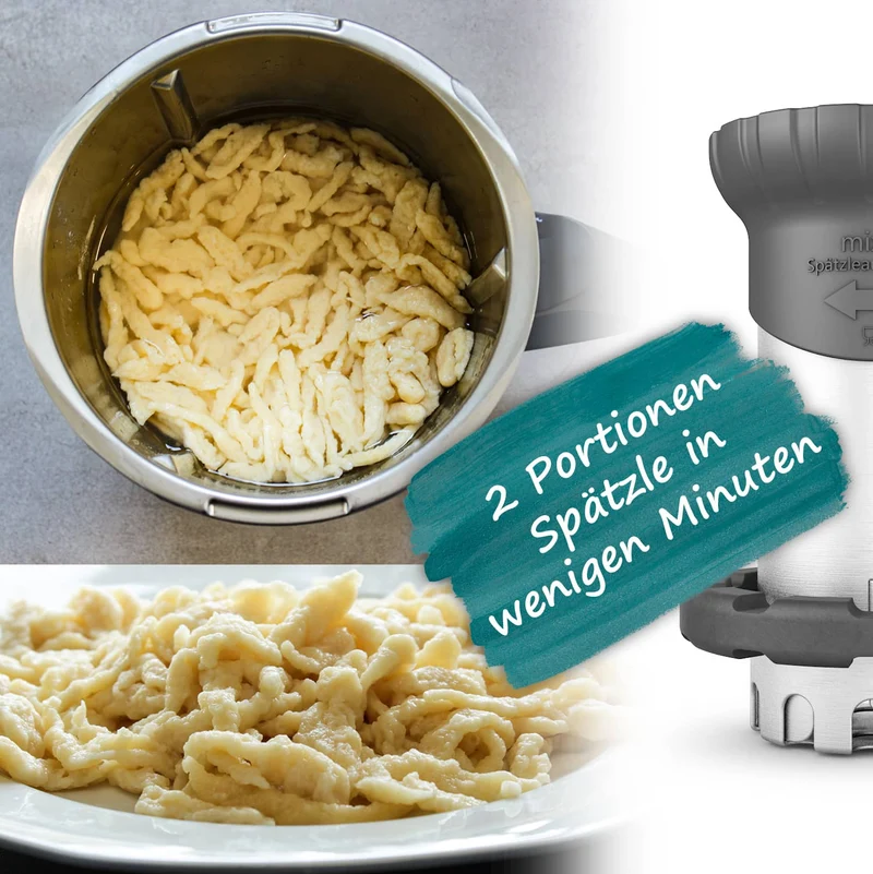 mixle® Spätzleaufsatz V2 aus Edelstahl für Monsieur Cuisine Smart, Connect, Trend & Compact