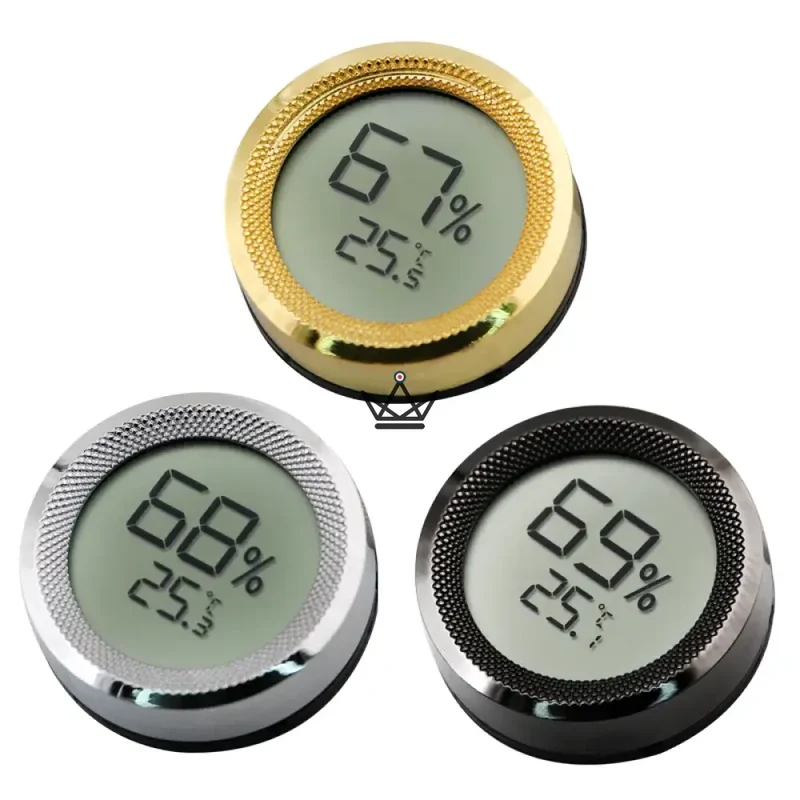 Hygromètre Électronique Cigares CARBONRING — LCD, 3 Finitions Or Noir Argent | Cave Cigare